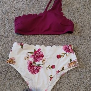 Cupshe bikini floral print high waisted